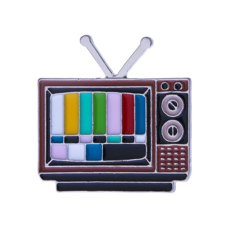 Colorful Retro TV No Signal Lapel Pin Brooch 