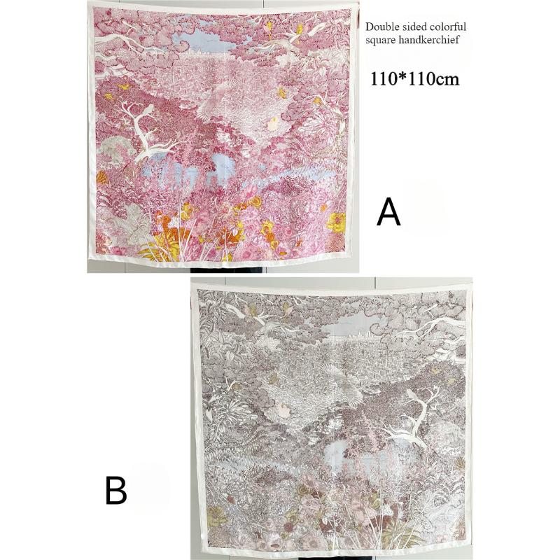 

110*110 см двухсторонний шелковый шарф женский щедрый шарф шелковый шарф шаль 110*110cm