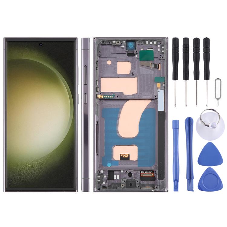 Per Samsung Galaxy S23 Ultra SM-S918B Schermo LCD TFT da 6,72 pollici Assemblaggio Completo Digitizer con Telaio, Non Supporta l'Identificazione delle Impronte Digitali