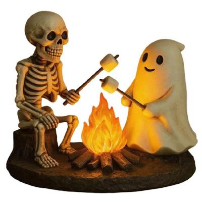 Warm Glow Skull Specter Light Resin Decorate For Indoor Halloween Party Theater Display