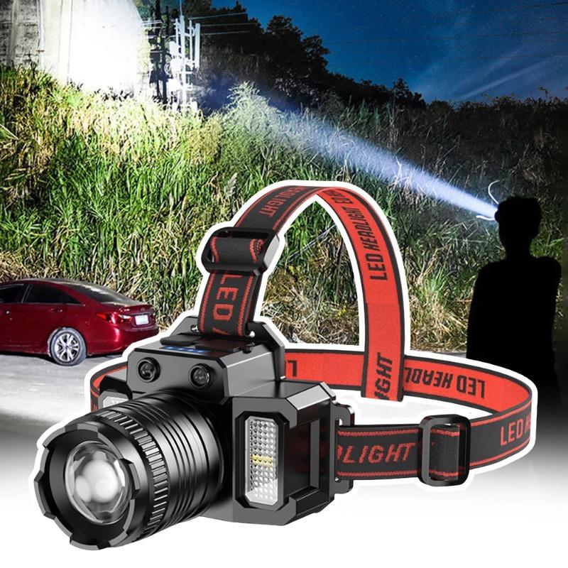 Smart Induction White Light LED Headlight Zoom USB Charging Sensor LED Headlamp Outdoor Multi-Function Head Torch Lantern Lamps