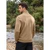 Men's Stand Collar Fleece Lined Zip Jacket Side Pockets Outdoor Casual Top.