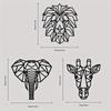 African Animal Metal Wall Decor Elephant Lion Giraffe Geometric Wooden Print Art for Halloween Christmas New Year Gift