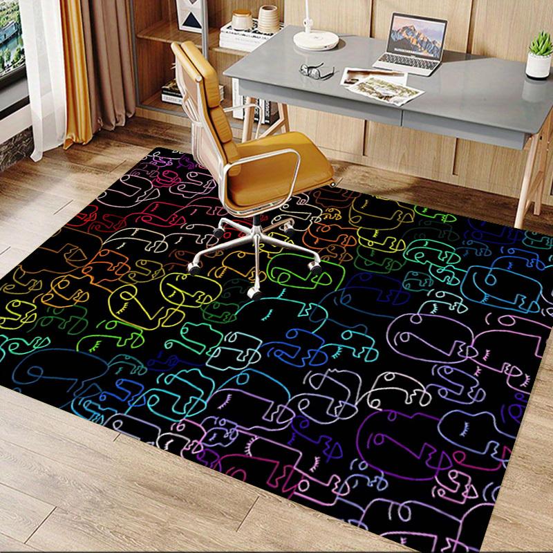 1PC Faces Artwork Extra Large Non Slip Floor carpet, Office, family, bedroom, Studio Large Area Rug Indoor Rugs, , Vibrant Colors
