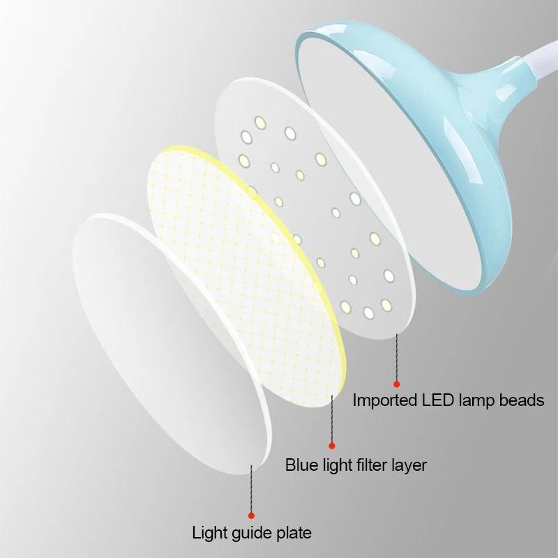 LED Desk Light USB Charging Night Lamp With Three Levels Touch Dimming Reading Study Reading Lighting Bedroom Bedside Desk Lamps