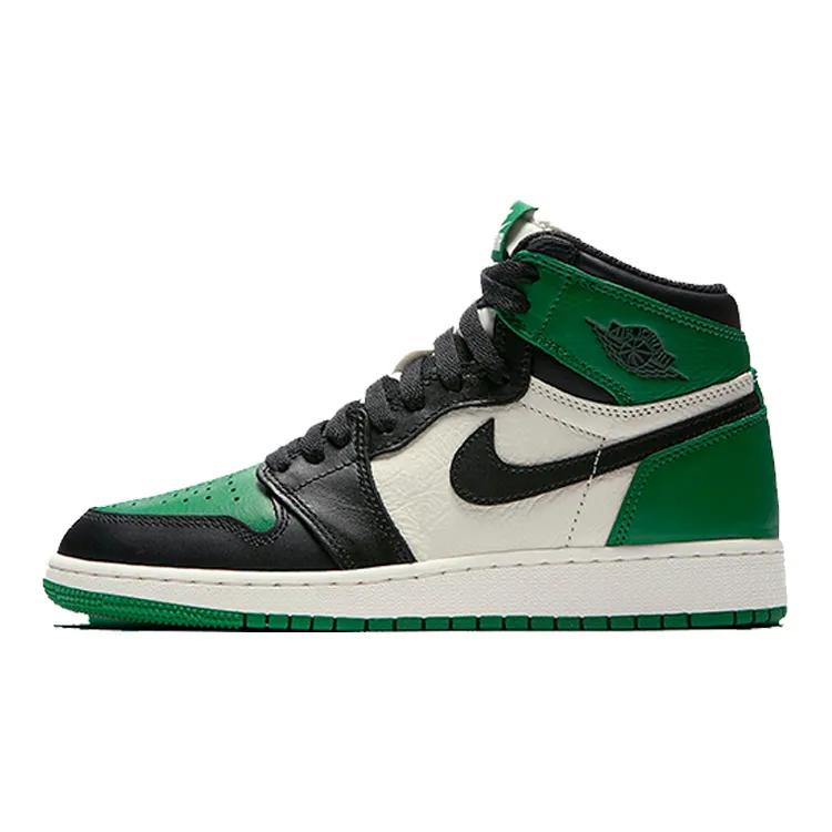 Air Jordan 1 Retro High OG Grade School 'Pine Green' (Unisex) Pine Green / Sail-Black Kids' Basketball Shoes 575441 302