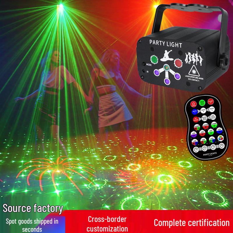 UV6 Mini Laser KTV Stage Light - Colorful Strobe & Patterns