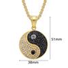 Hip Hop Iced Out Gossip Yin Yang Anhänger Halsketten Goldfarbe Edelstahl Runde Amulett Halskette Für Männer Frauen Schmuck Geschenk