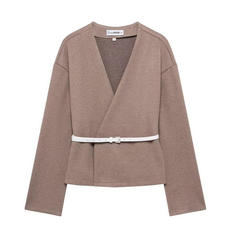 

TAOP&ZA Women s Spring/Summer Long Sleeve Belted Knitted Cardigan Extra Small