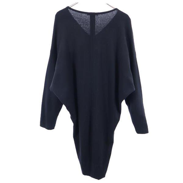 Helmut Lang Wolle Langarm V-Ausschnitt Strick Einteiler S schwarz Damen Gebraucht