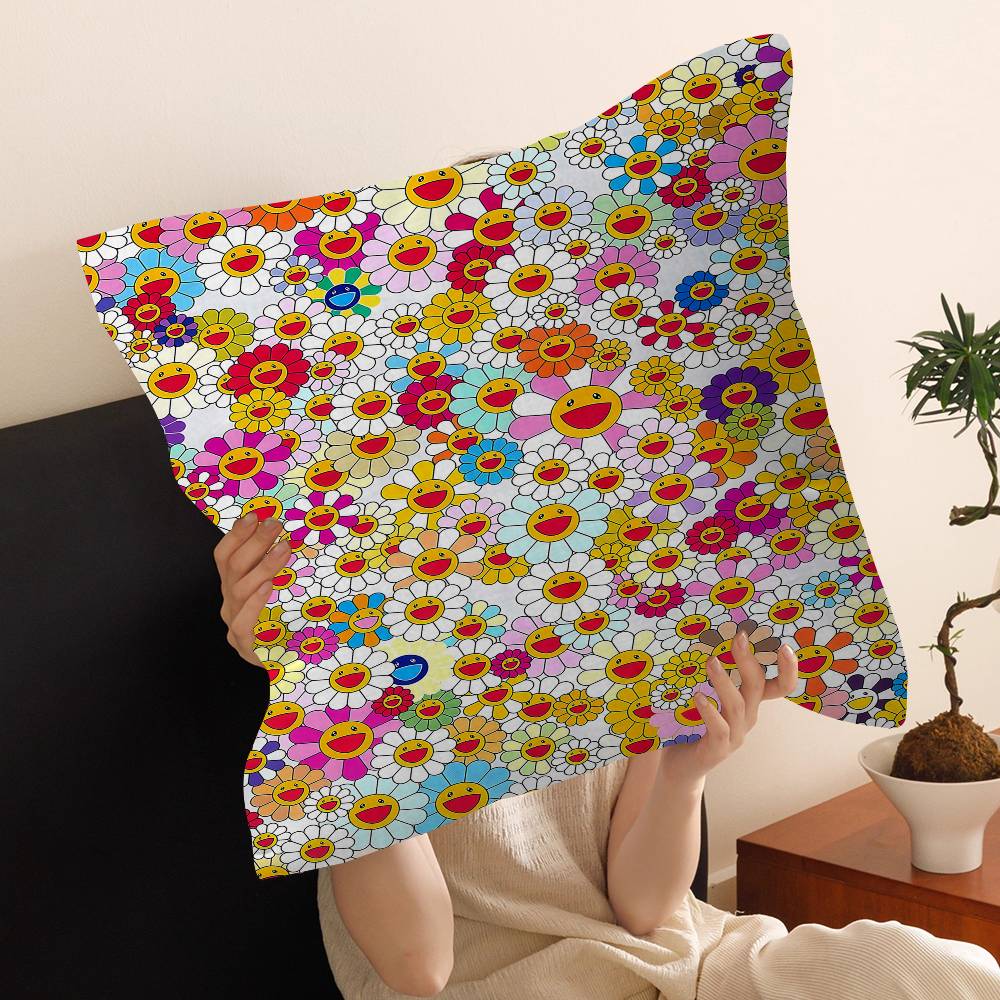 Fashing T-Takashi M-Murakami Pillow Gift Home Office Decoration Bedroom Sofa Car Cushion Cover Case 45X45