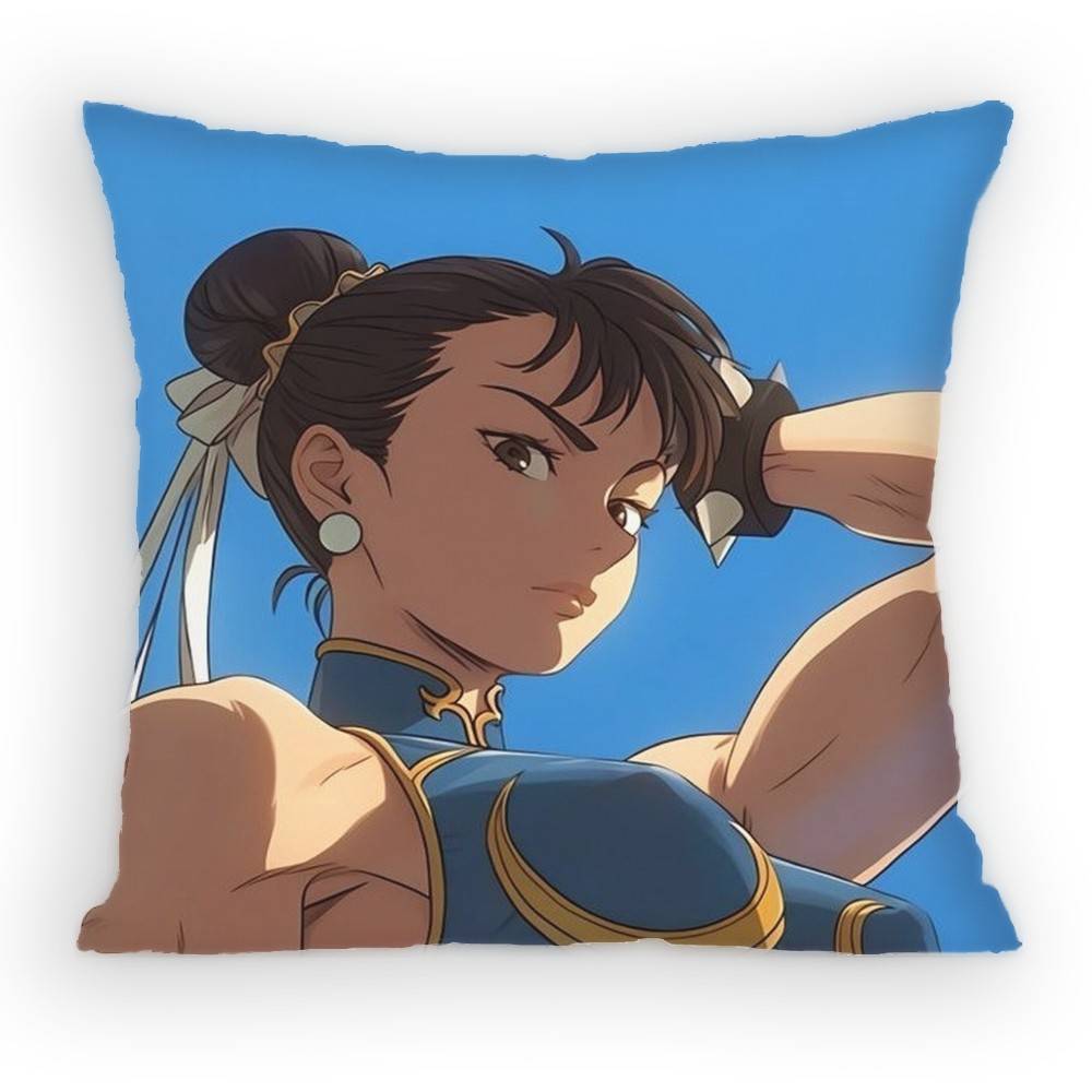 ChunLi Game SStreetFfighters Pillow Case Antidustmite Pillowcase Invisible zipper silky short plush Sofa cushion cover
