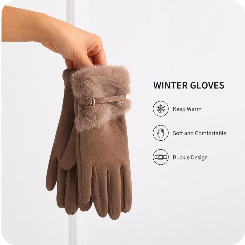 Plush Lining Winter Gloves Warm Thick Gloves New Touch Screen Gloves Women