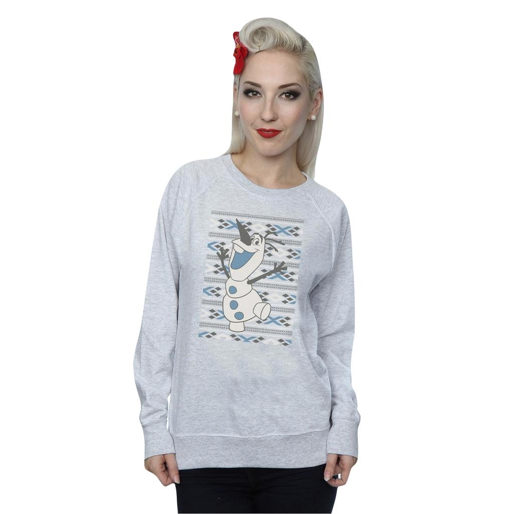 Disney Womens/Ladies Frozen Christmas Olaf Smile Sweatshirt