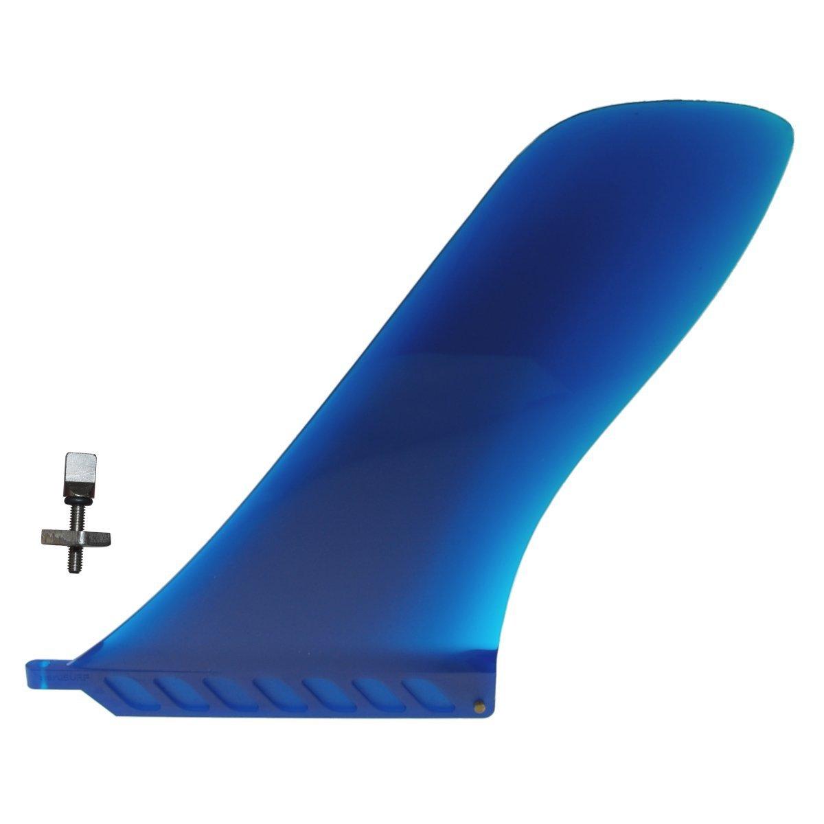 

saruSURF 9 Safety Flex Soft Center Fin for Longboards, SUPs, AirSUPs, and Raceboards - Blue with 14x14 Screws