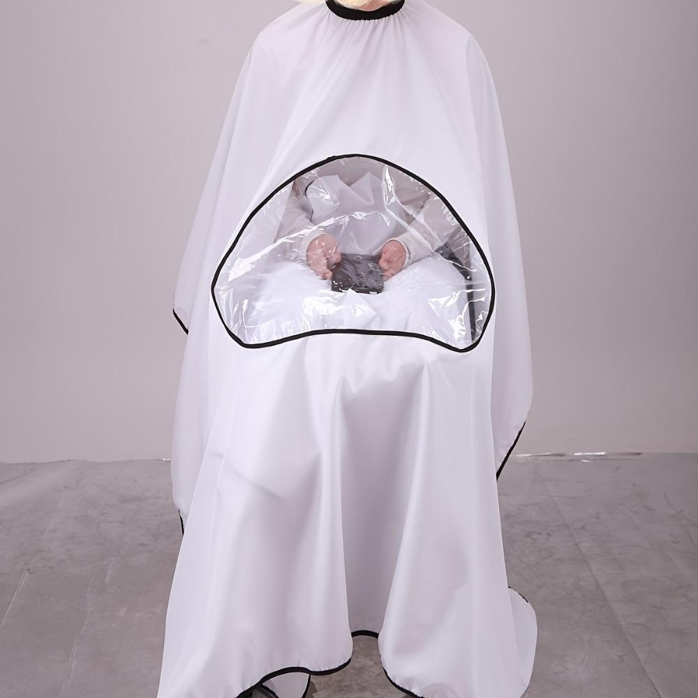 Adjustable Buckle Straps Transparent Window Visible Apron Hairdressing Gown Cape Home Use