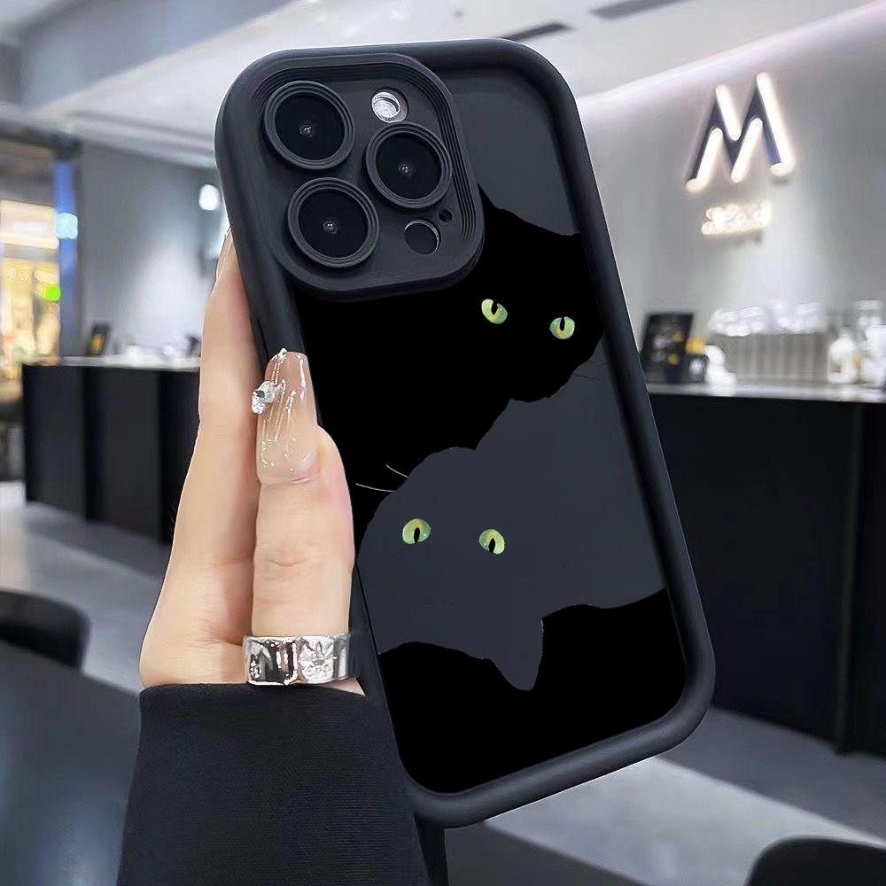 

Милый чехол для телефона с черным котом для Xiaomi Redmi Note 14 13 12 12S 11 11S 10 9 Pro Plus A5 A3 14C 13C 12C 10C 9C 4G 5G Мягкий чехол Redmi Note 14 5G (Global)
