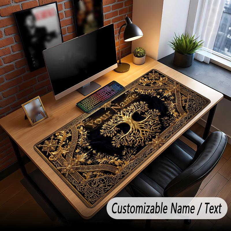 Tree of Life Theme Custom Mouse Pad Personalized With Name Text Customized Desk Mat For Office Home Decor