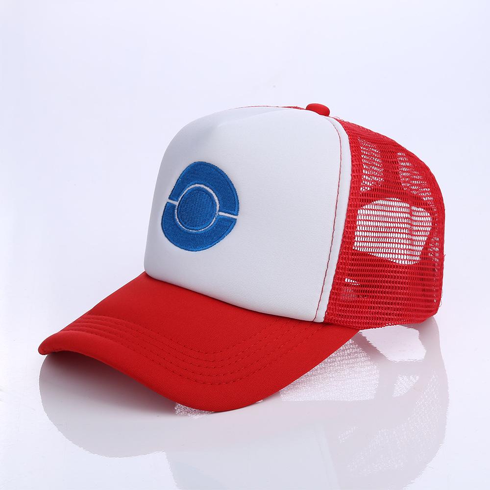Pokémon Ash Ketchum Gestickte Baseballkappe - Netz-Schirmmütze