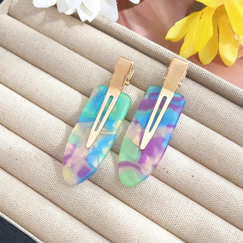 2pcs/set No Bend Hair Clips for Women Girls Acrylic Hair Styling No Crease Curl Small Pin Bang Seamless Barrettes Accessories