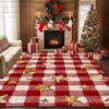 Red Christmas Living Room Home Decoration Carpets Antiskid Washable Bedroom Gift Area Rug Soft Plush Parlor Xmas Tree Luxury Mat