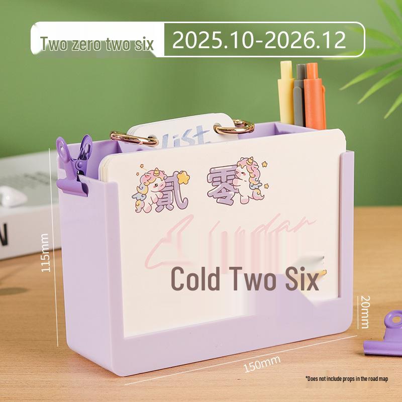2026 Year of the Horse Desk Calendar with Custom Logo Pen Holder – Creative Two-in-One Office Ornament
