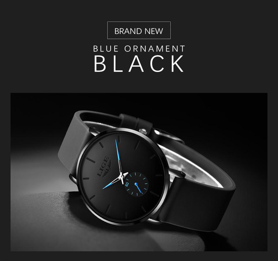 LIGE 2022 Men's and Unisex Simple Waterproof Quartz Watch