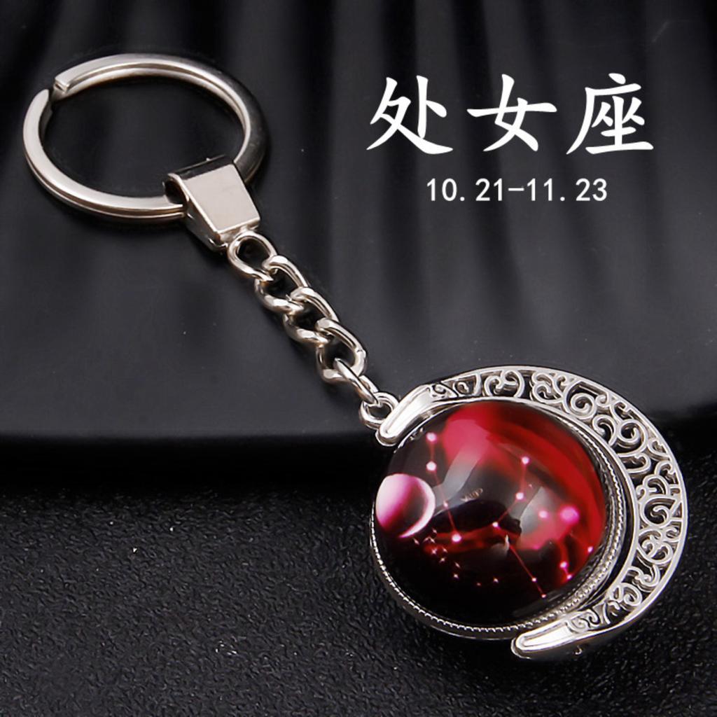 Rotating Hemisphere Constellation Keychain Time Gemstone Keychain Pendant