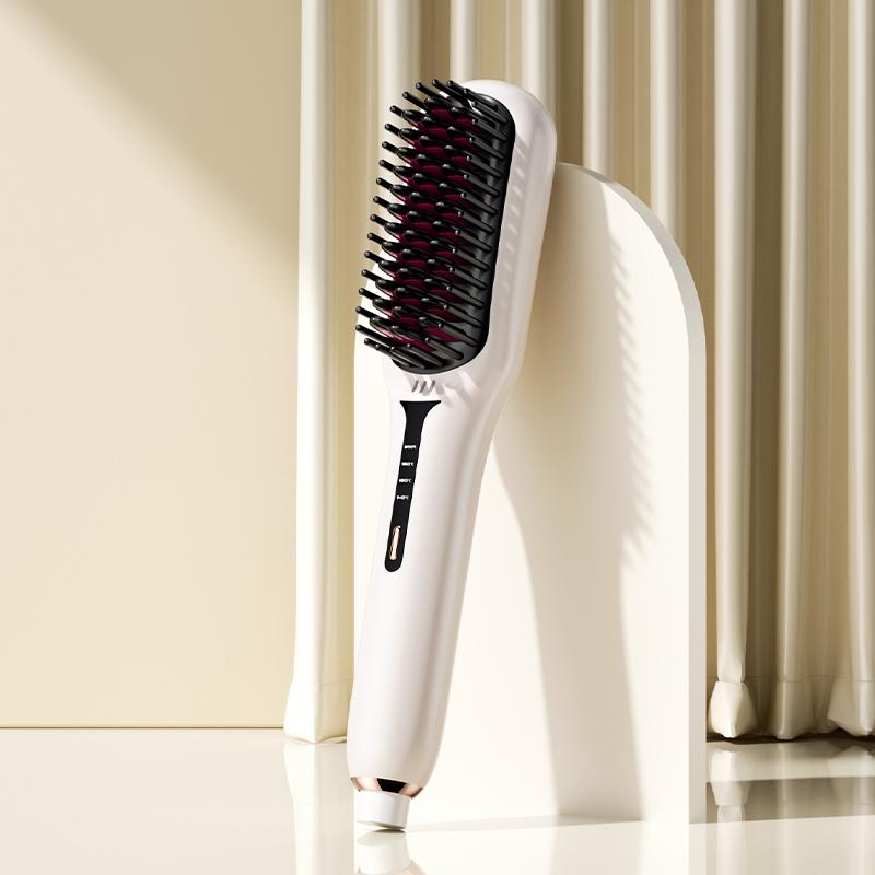 Hair Straightening Brush Negative Ion 2 In 1 Hair Straightener Heating Comb Multifunctional Hair Curler Curling Iron Stying Tool