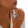 Ingemark 27 Styles Unique Exaggerated Big Flower Starfish Moon Rings Women Punk Geometric Adjustable Finger Ring Grunge Jewelry