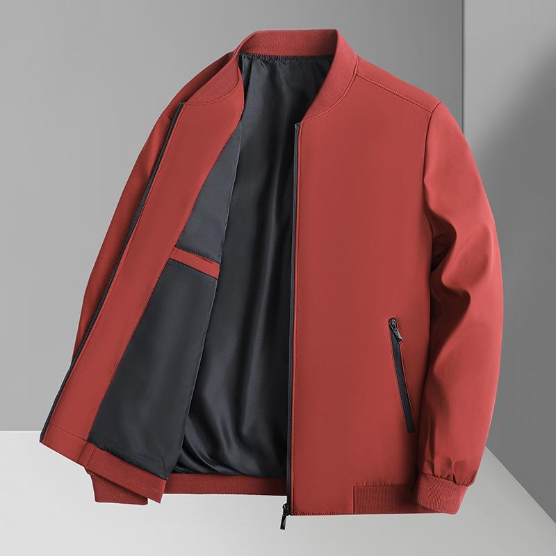 Men's Executive Jacket Stand Collar Spring and Autumn New Casual Large Size Middle-aged and Old Dad Business Jacket Men's Tops