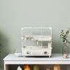 2-Tier, 3-Door Hamster Cage with Wheel and Tubes, Steel, PS and PP, 44.5x28x44 cm, Cream and White