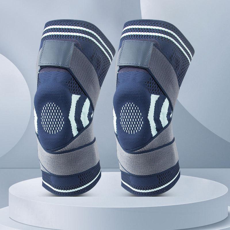 Double Strap Sports Silicone Knee Pads for Men and Women Spring Support Meniscus Protection Breathable Cycling Sports Protective Gear