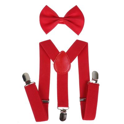 1 Pcs Elastic Suspenders With Tie Fashion Suspenders Children Boys Girls With Bow Tie Adjustable Straps Accessories For Kids