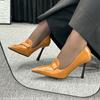 Fashion Sexy Pointed Toe Patent Leather High Heels Women Fashion Sewing Thin Heel Designer Shoes Elegant Comfort Commuting Office Shoes