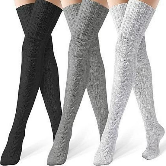 Europäische & Amerikanische Extra Lange Grob Gestrickte Woll Overknee-Socken für Damen - Frühlingswärme und Stil