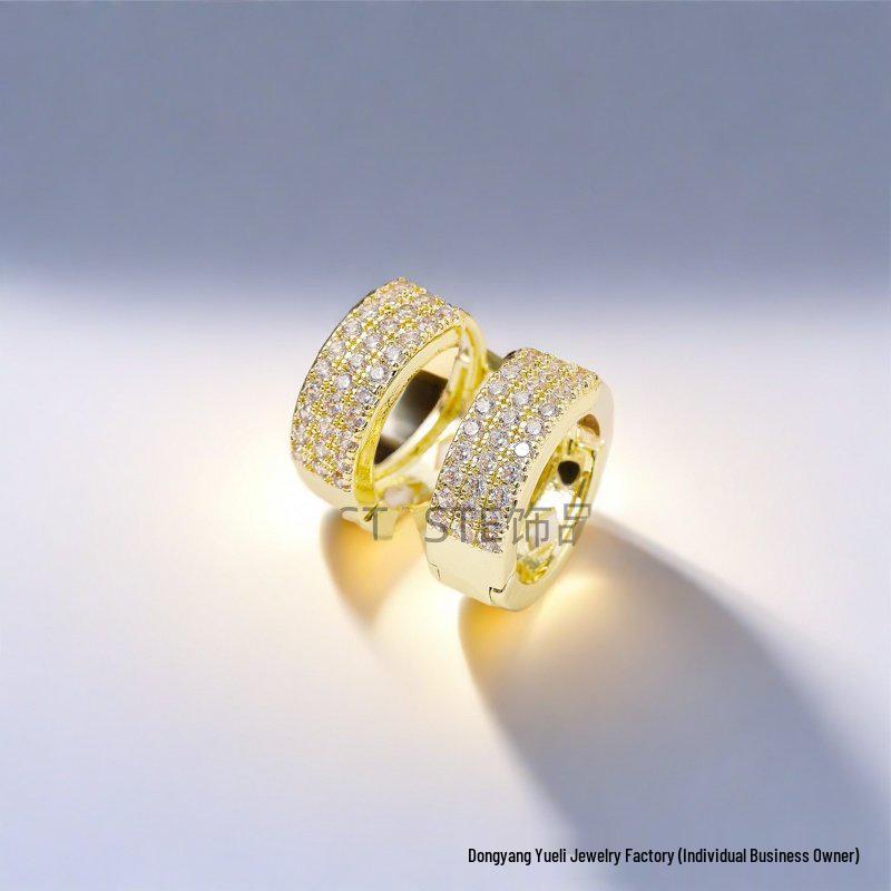 

Everyday Commute Copper Zircon Stud Earrings: Versatile, Light Luxury Cross-Border Summer Jewelry