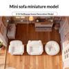 1:12 Miniature White Sofa Lovely Bear Ear Design Small Micro Furniture for Dollhouse Living Area Decoration