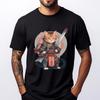 Cat Samurai Warrior Japan Ninja Samurai Cat Ready For Battle Vintage T Shirt Men Camisetas De Hombre Luxury