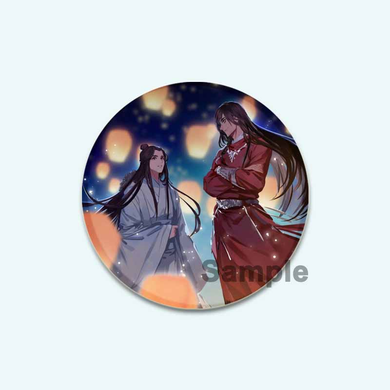 32/44/58 mm Anime Heaven Official's Blessing Badge Hua Cheng/Xie Lian Cartoon-Broschen, handgefertigt, niedliche Emaille-Anstecker als Schmuck, Geschenk-Accessoire