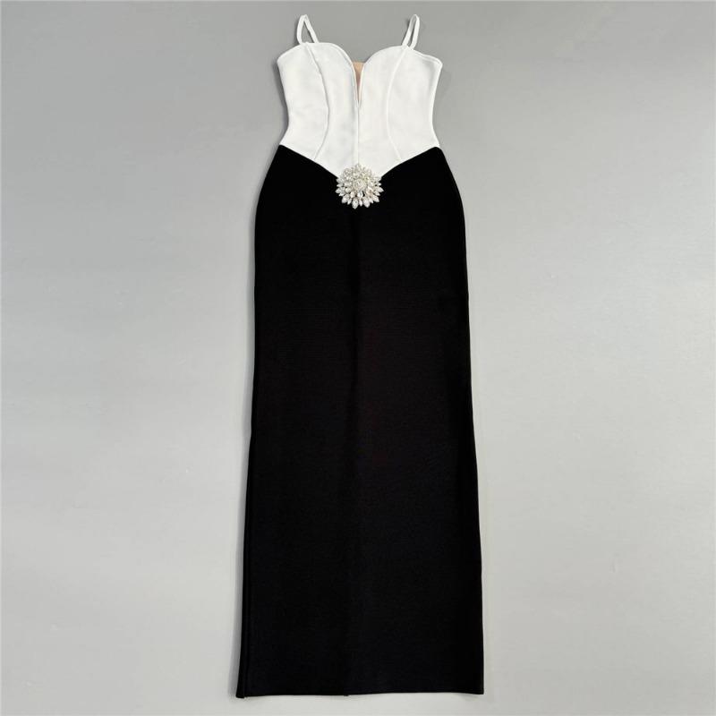 Luxury Rhinestone Bandage Dress Fashionable Sexy Suspender Dress Evening Dress Temperament Slim Women's Clothing