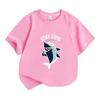 Kids Boys Girls 100% Cotton Crew Neck Short Sleeve T-Shirt, Cool Shark Print Stay Cool Be Awesome Casual Soft Lightweight Summer Tee for Children Dail