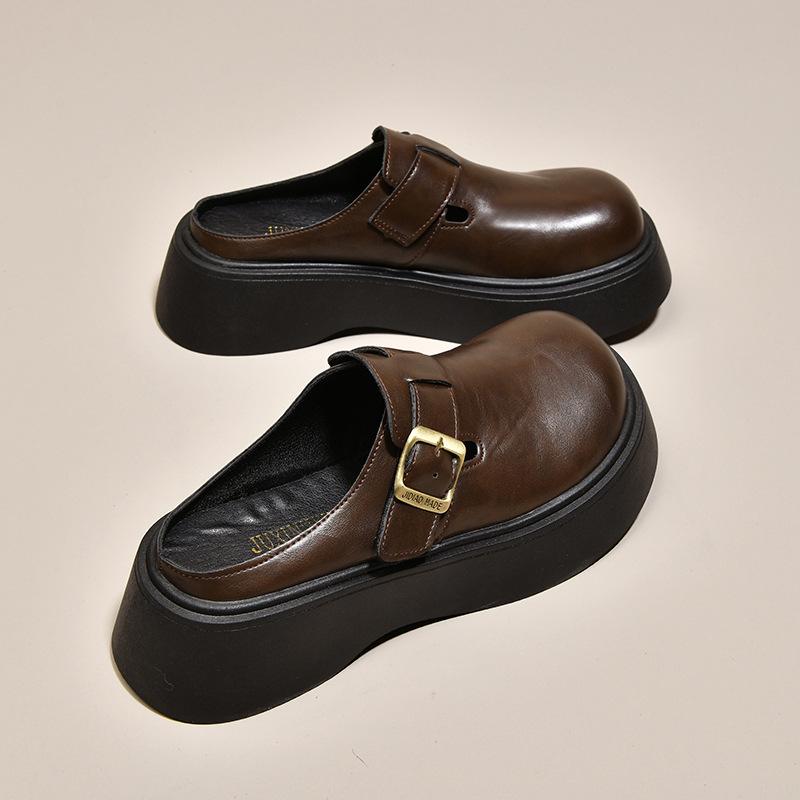 Fashion and lightweight platform small leather shoes for women to wear new single shoes, spring and autumn retro Mary Jane shoes