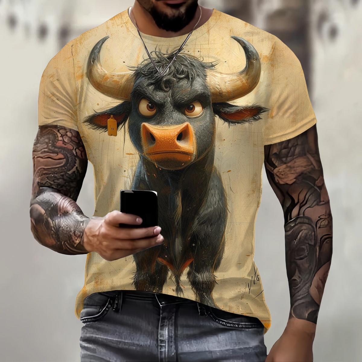 

Размер XXS-6XL Большие размеры Футболки Топы Мужские забавные животные узоры Мужская футболка 3D печать Повседневная O-образный вырез короткий рукав футболка Одежда 6XL