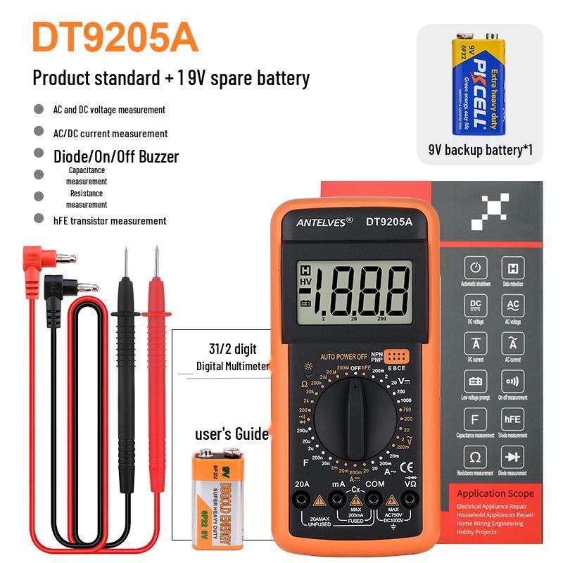 DT920 High-Precision Digital Multimeter with Smart Anti-Burn Feature for Electricians