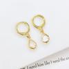 Vintage Stainless Steel Gold Plated Zircon Huggie Hoop Earrings for Women Small Water Drop Earrings Punk Unisex Rock Jewelry