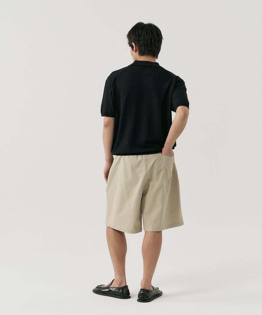 GNOK Silk Collared Short Sleeve Knit [Black]