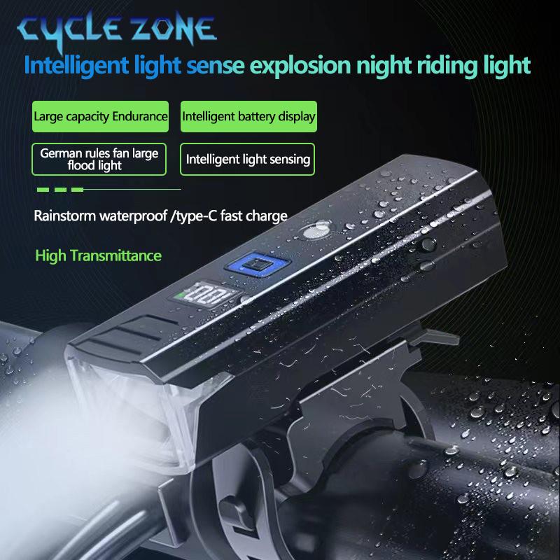 Smart Sensor Bicycle Front Light Type-C Charging LED Bike Head Lamp MTB Bike Flashlight Bicycle Headlight Cycling Accessories