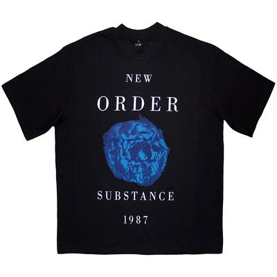 Men's New Order Substance 1987 Oversized Boxy Tee Vintage T-Shirt Mens Womens Tees Top  Black