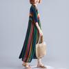 Übergröße Vintage Damen Lässig Locker Langes Sommerkleid